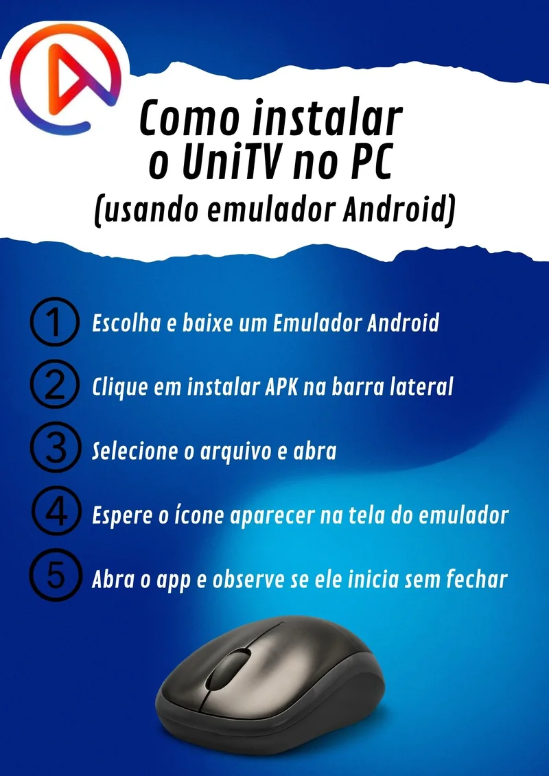Instruções de como instalar o UniTV no PC